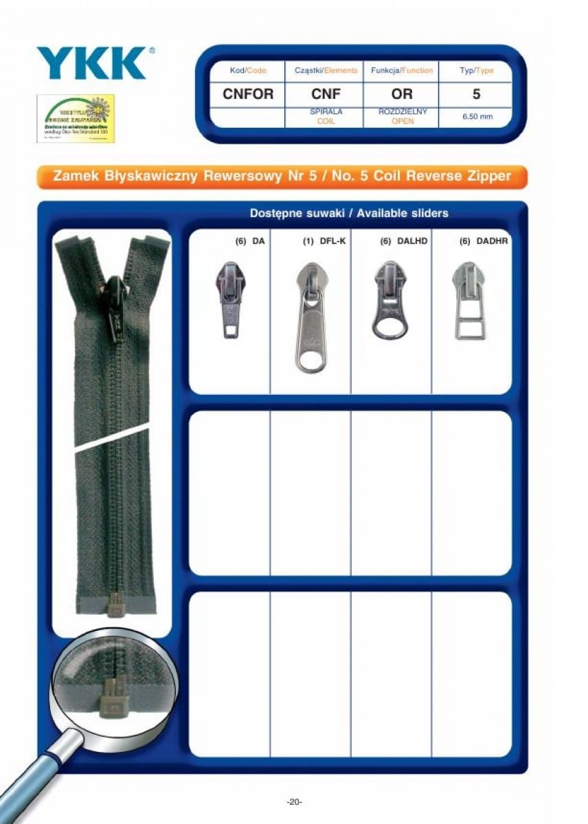 No. 5 Coil Reverse Zipper