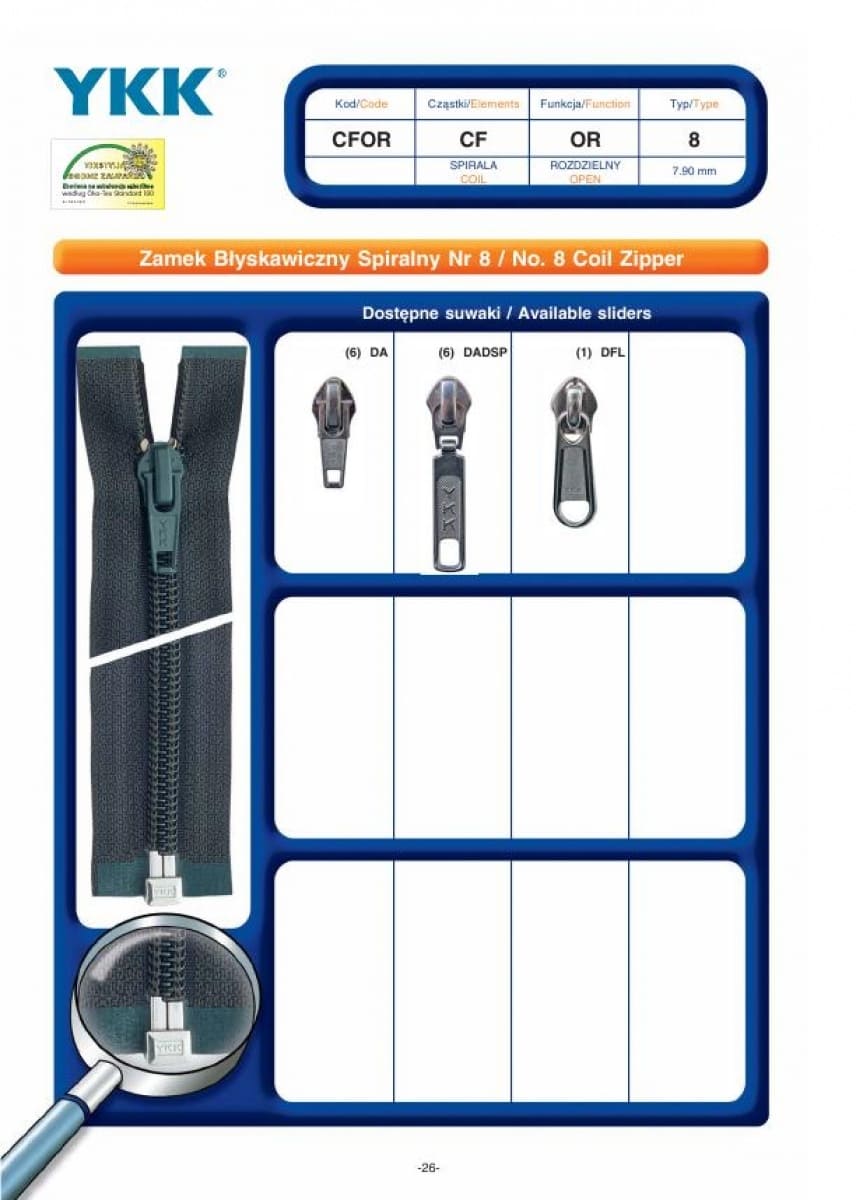 No. 8 Coil Zipper