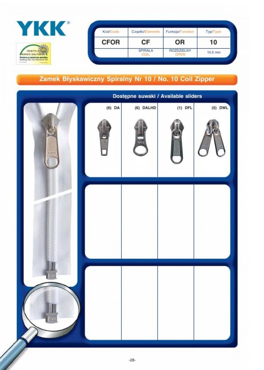 No. 10 Coil Zipper