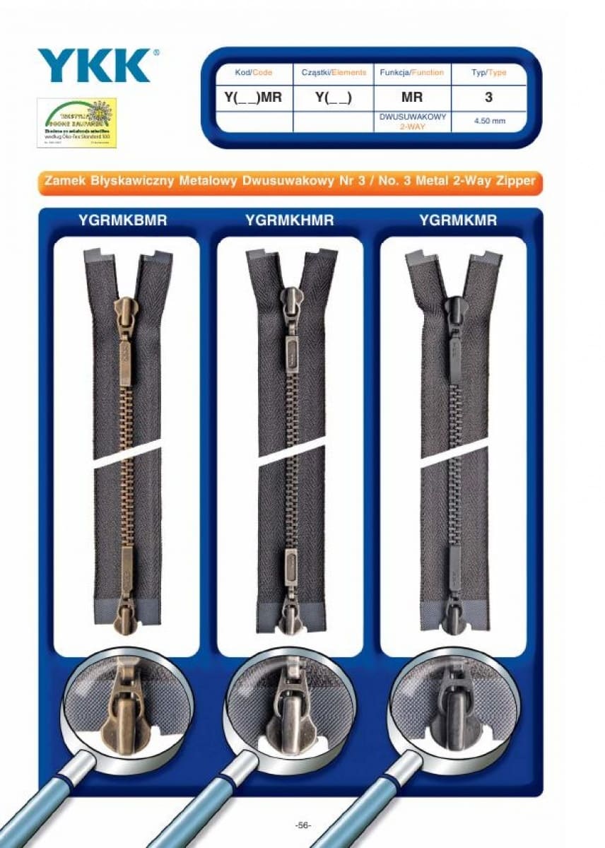 No. 3 Metal 2-Way Zipper