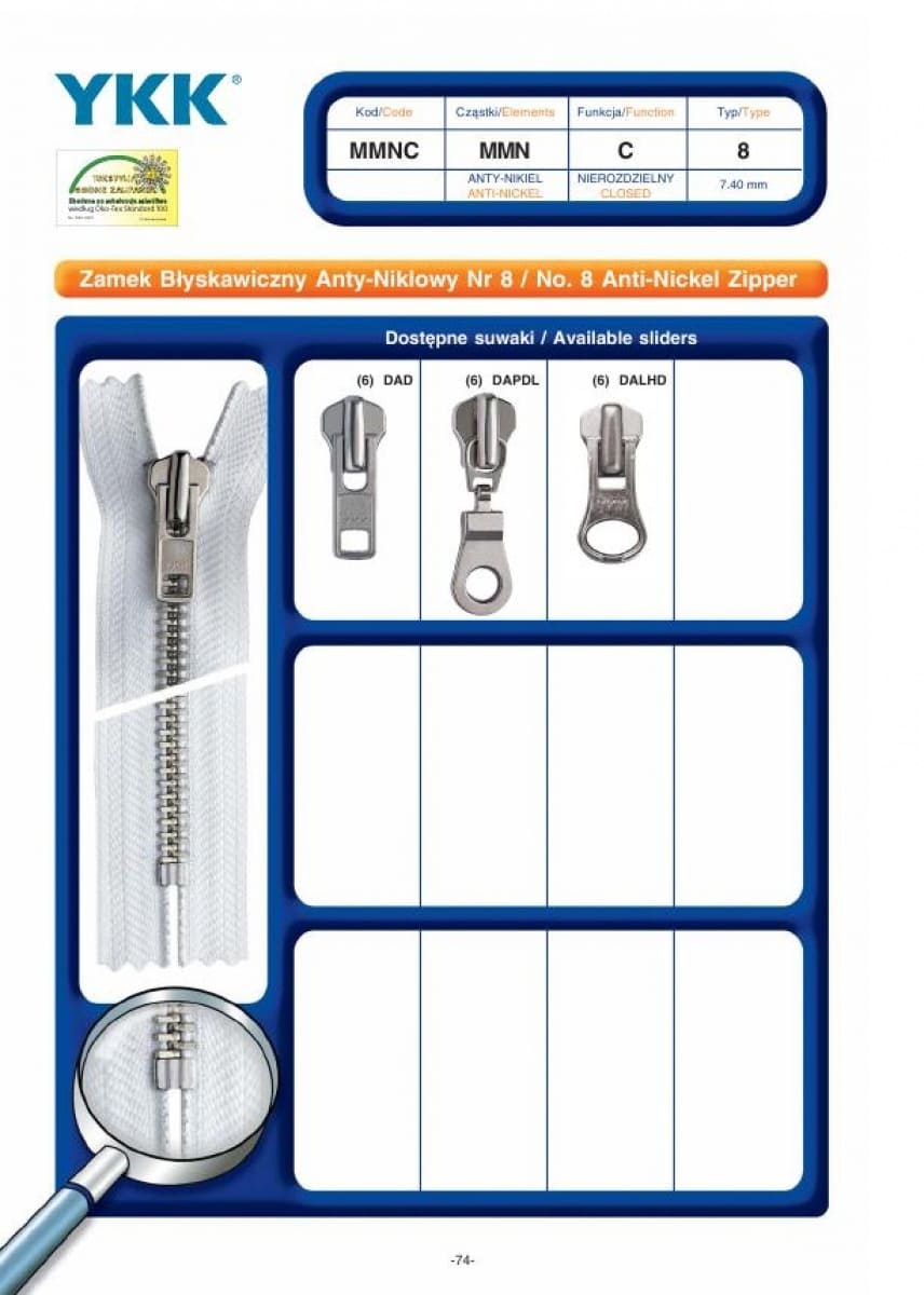 No.8 Anti-Nickel Zipper