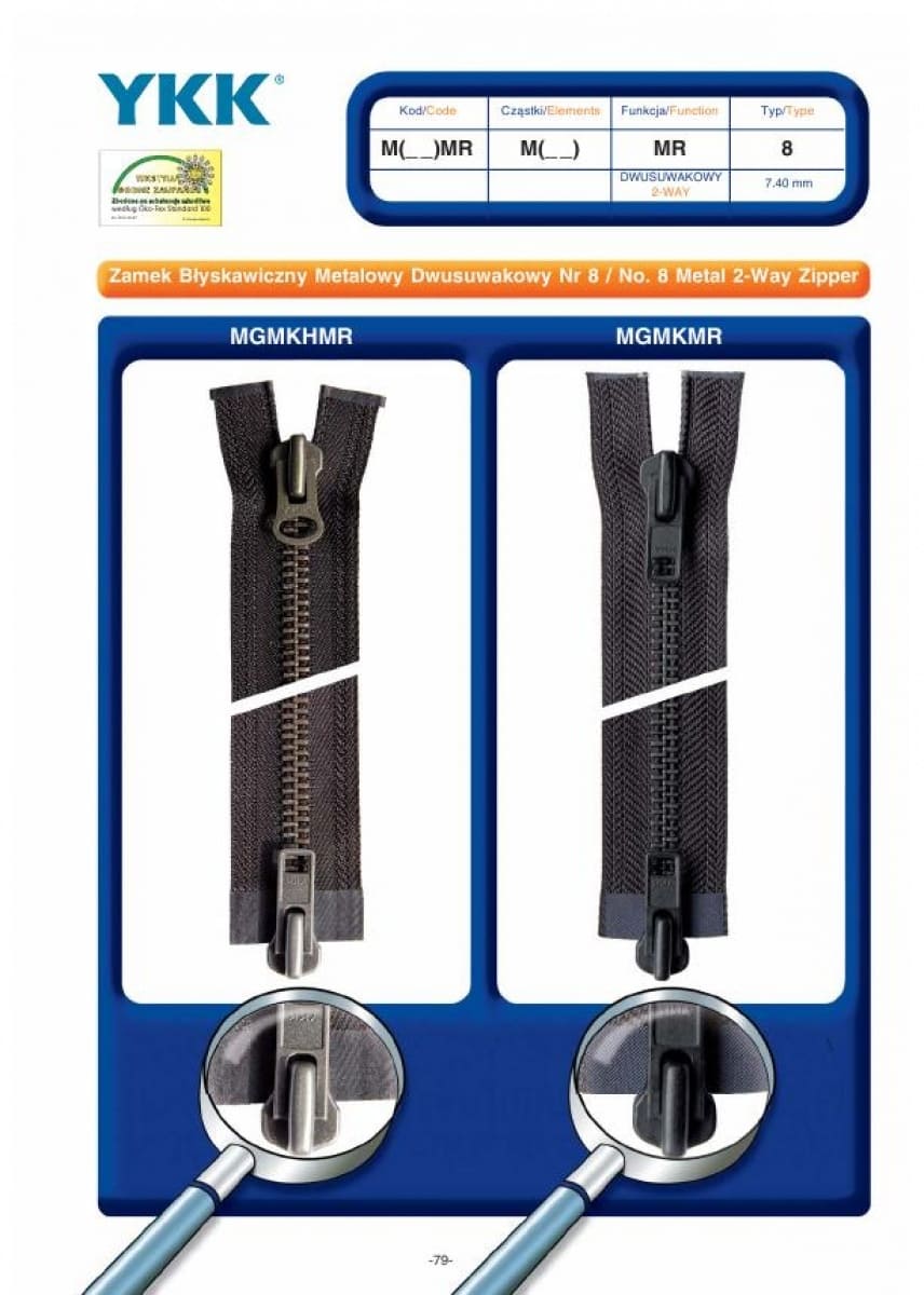 No.8 Metal 2-Way Zipper