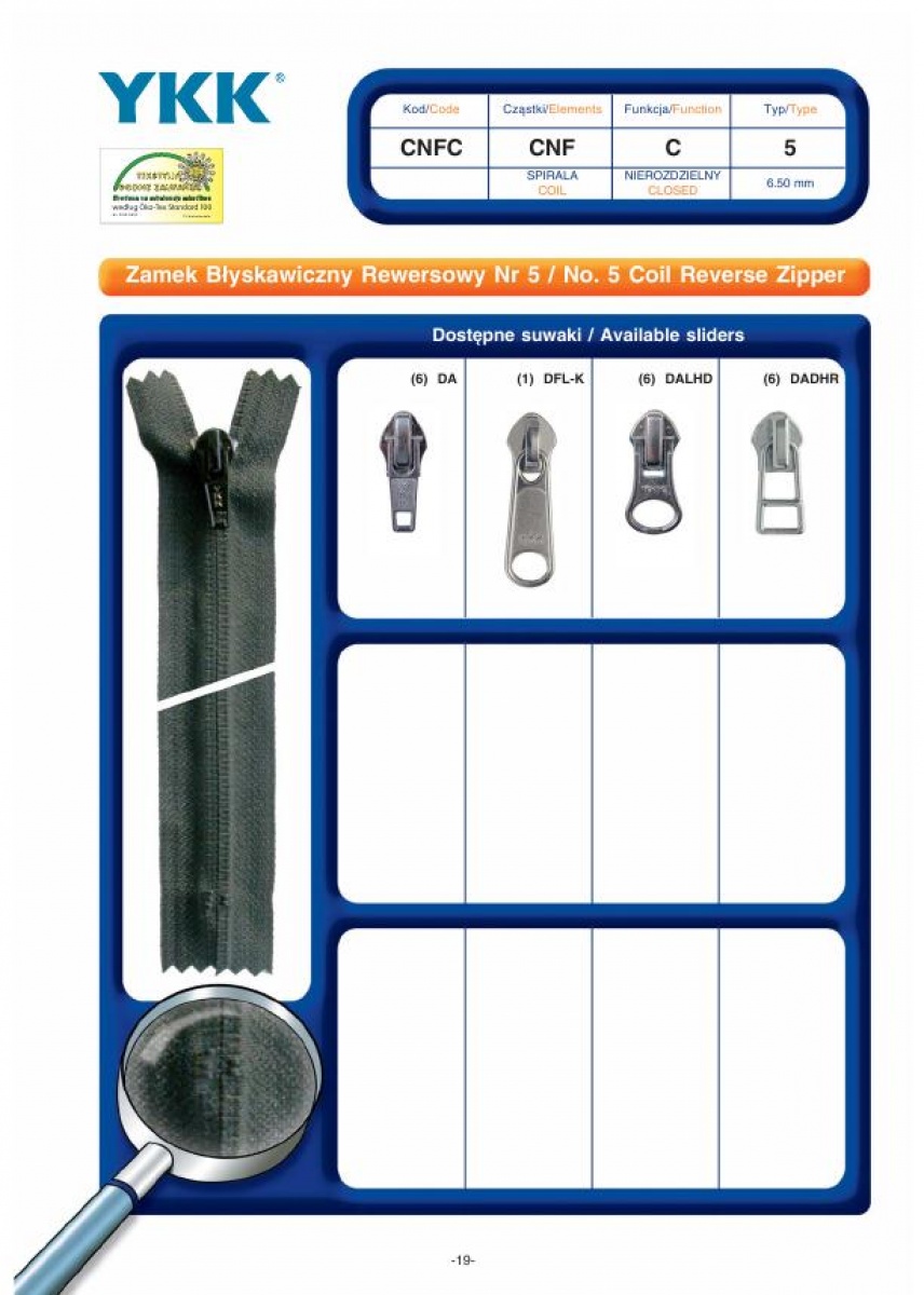 No. 5 Coil Reverse Zipper