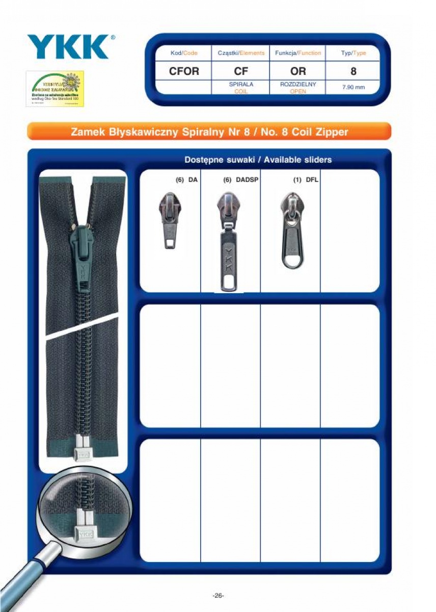 No. 8 Coil Zipper
