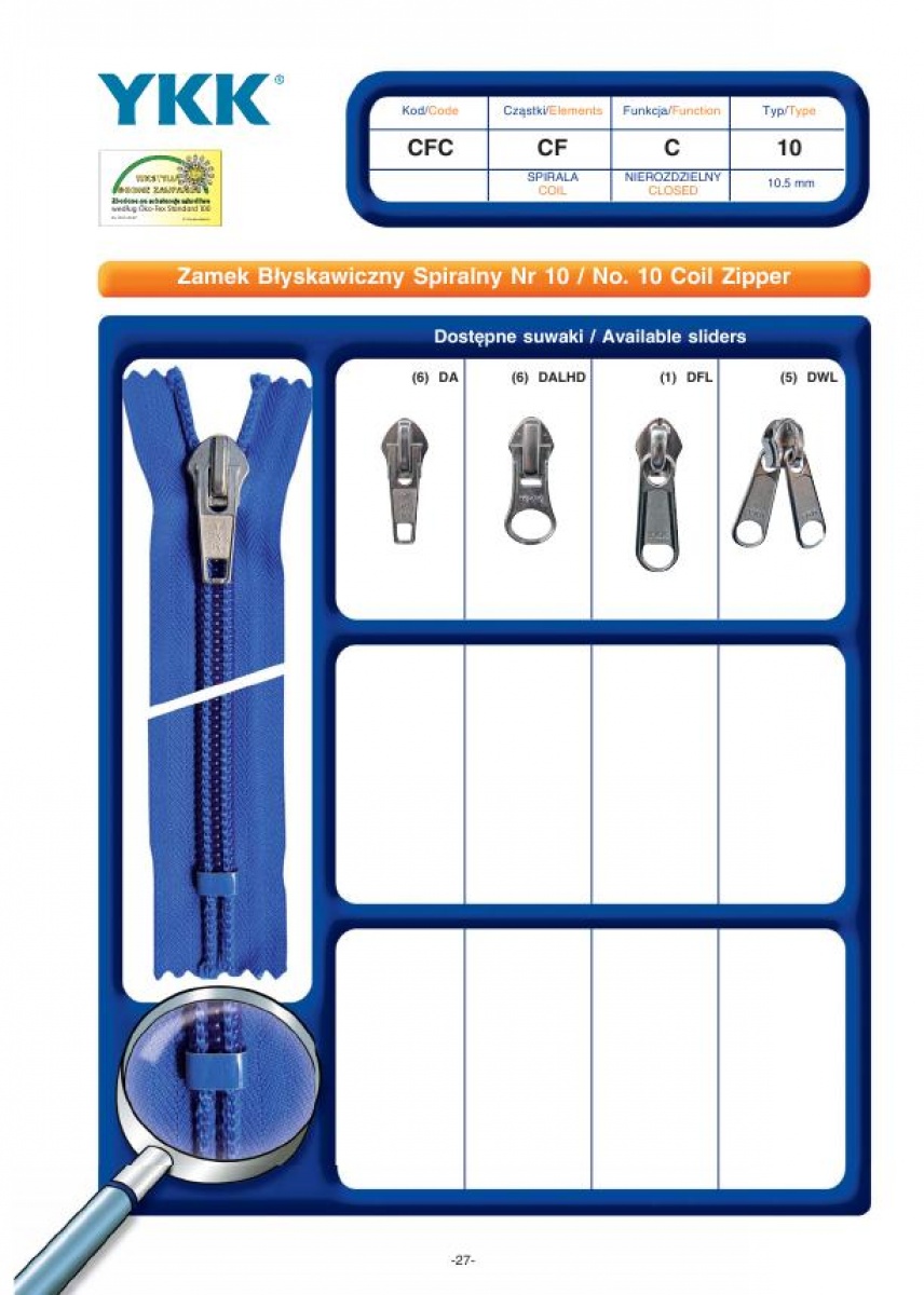 No. 10 Coil Zipper