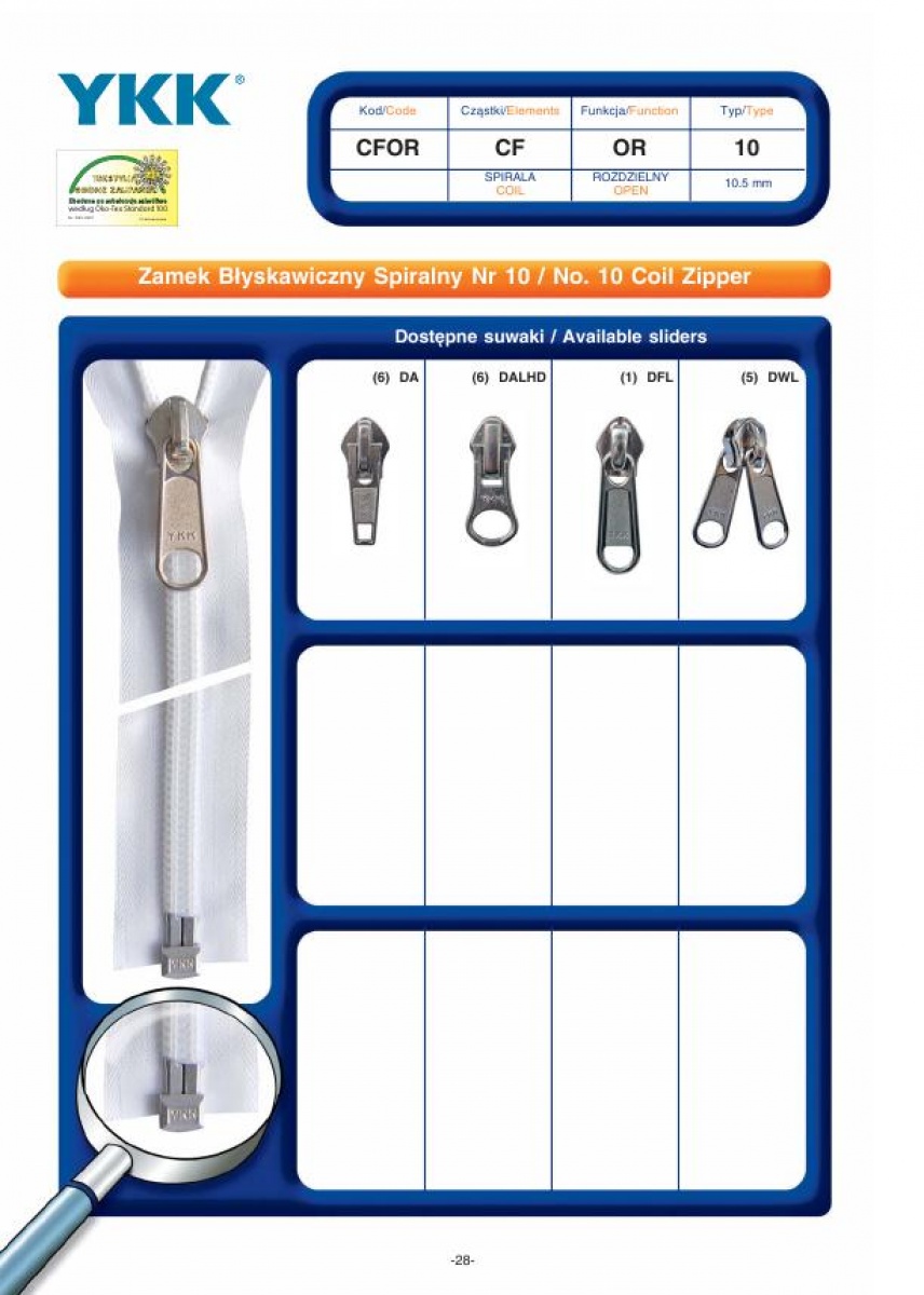 No. 10 Coil Zipper