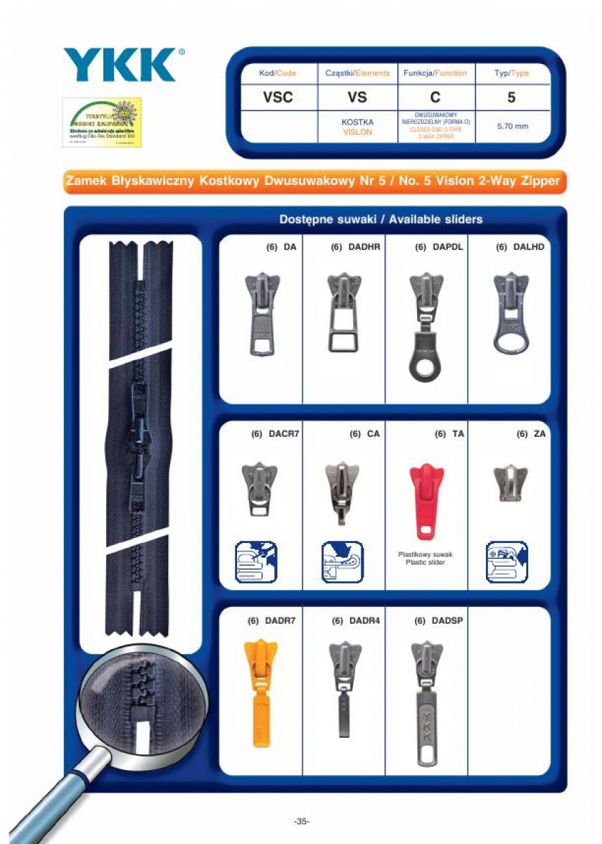No. 5 Vislon 2-Way Zipper