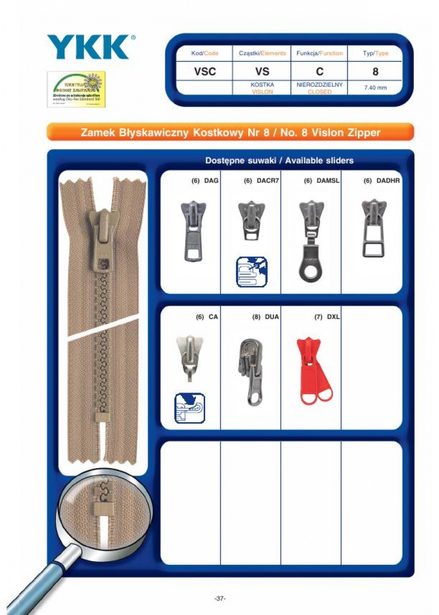 No. 8 Vislon Zipper