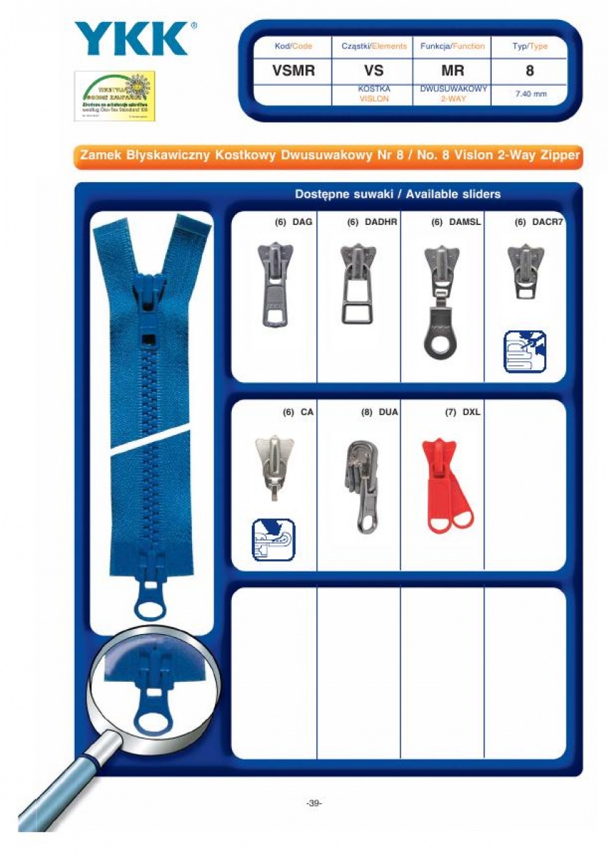 No. 8 Vislon 2-Way Zipper