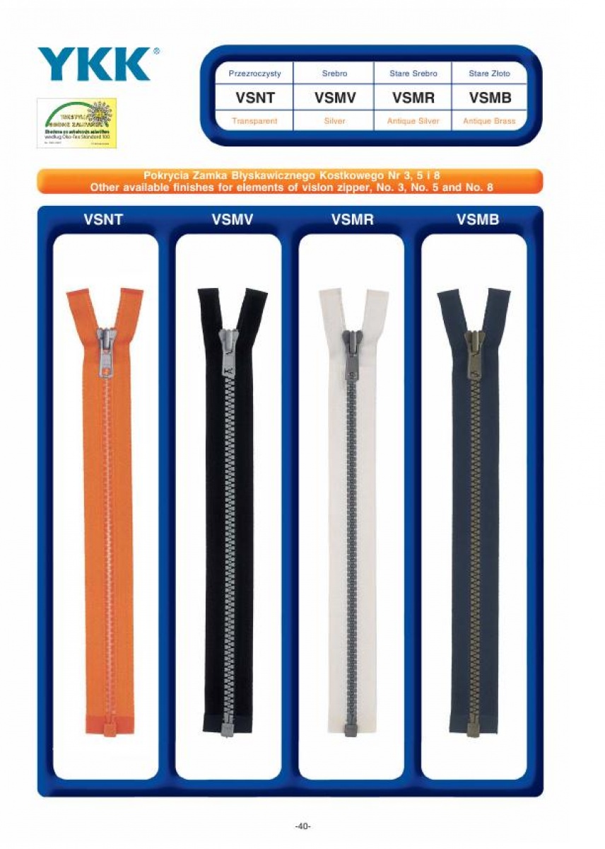 Vislon Zipper No. 3,5,8