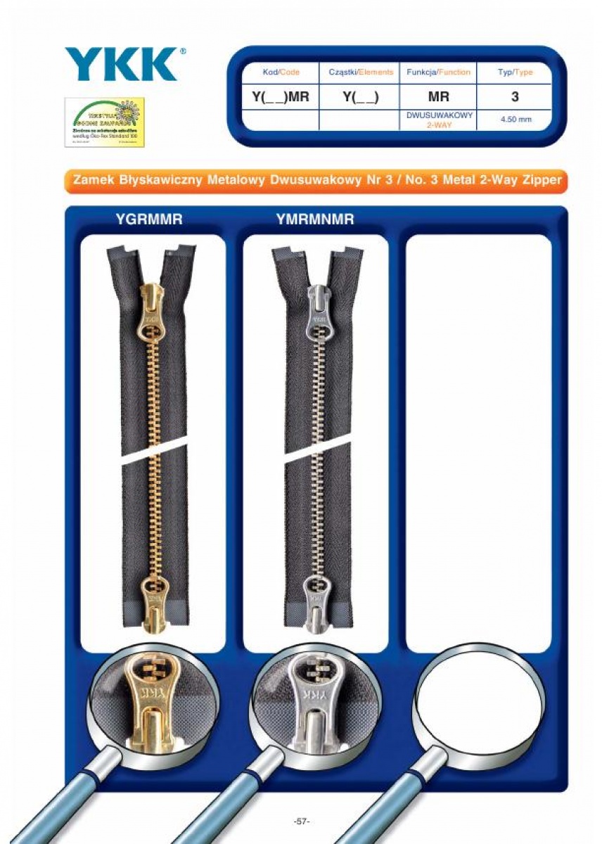 No. 3 Metal 2-Way Zipper