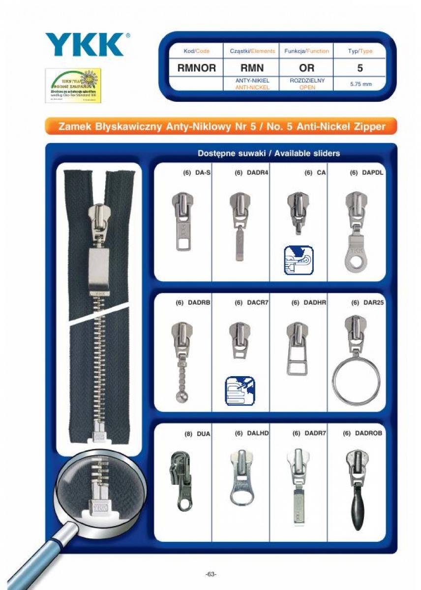 No.5 Anti-Nickel Zipper