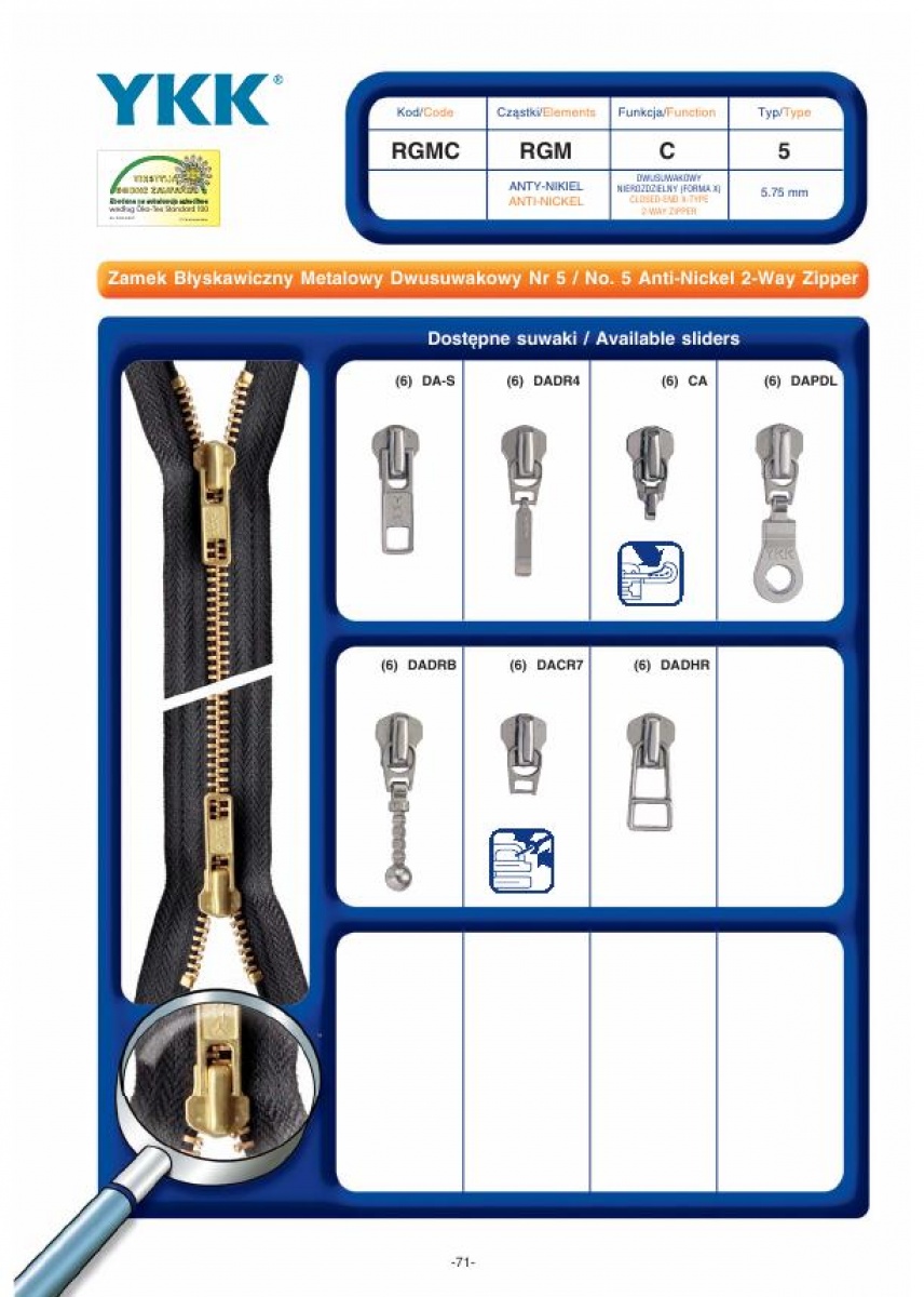 No.5 Anti-Nickel 2-Way Zipper