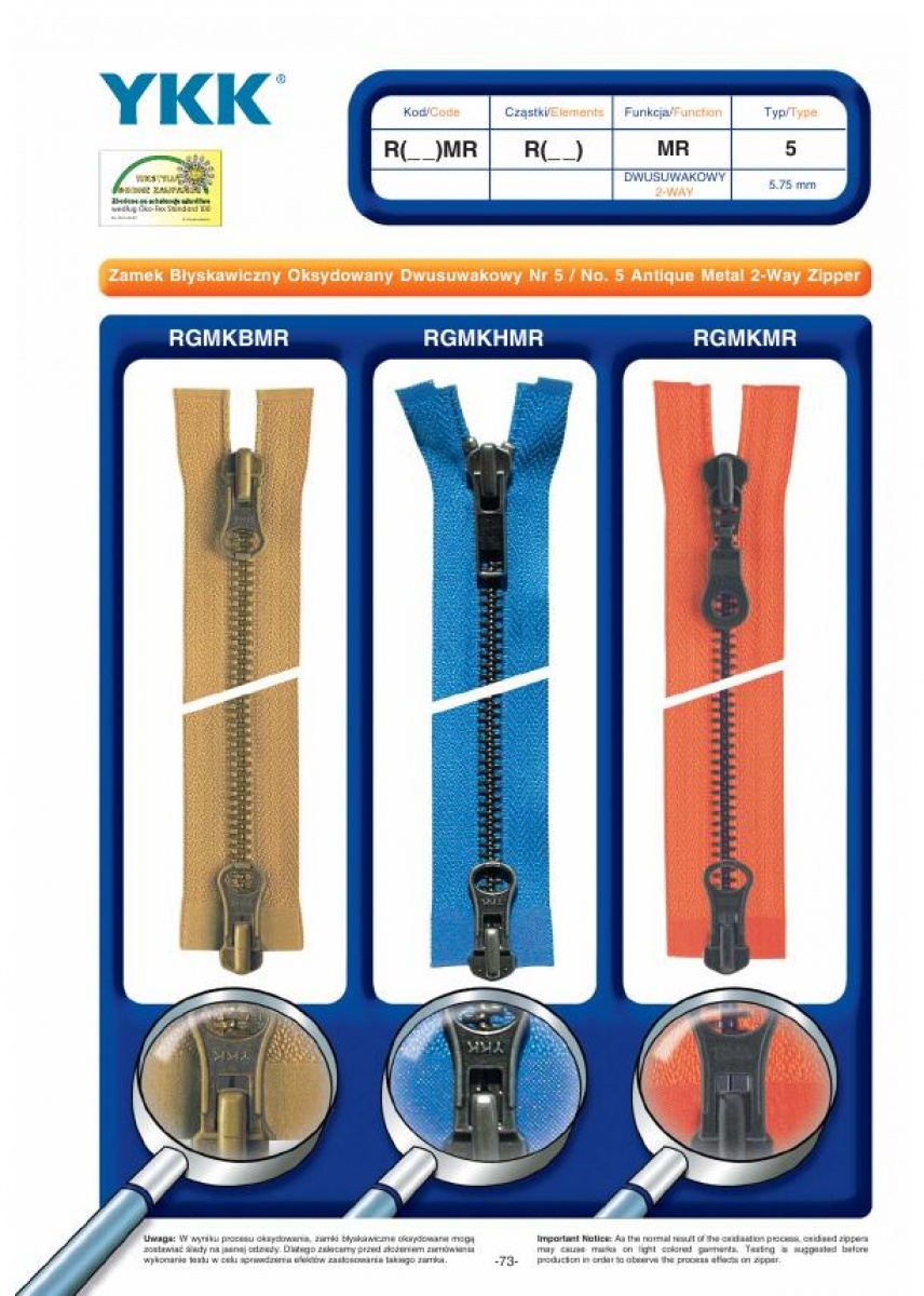 No.5 Antique Metal 2-Way Zipper