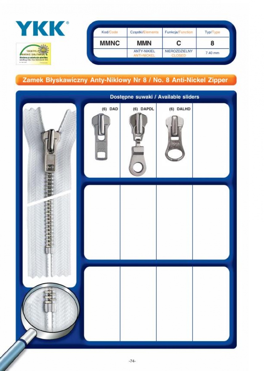 No.8 Anti-Nickel Zipper
