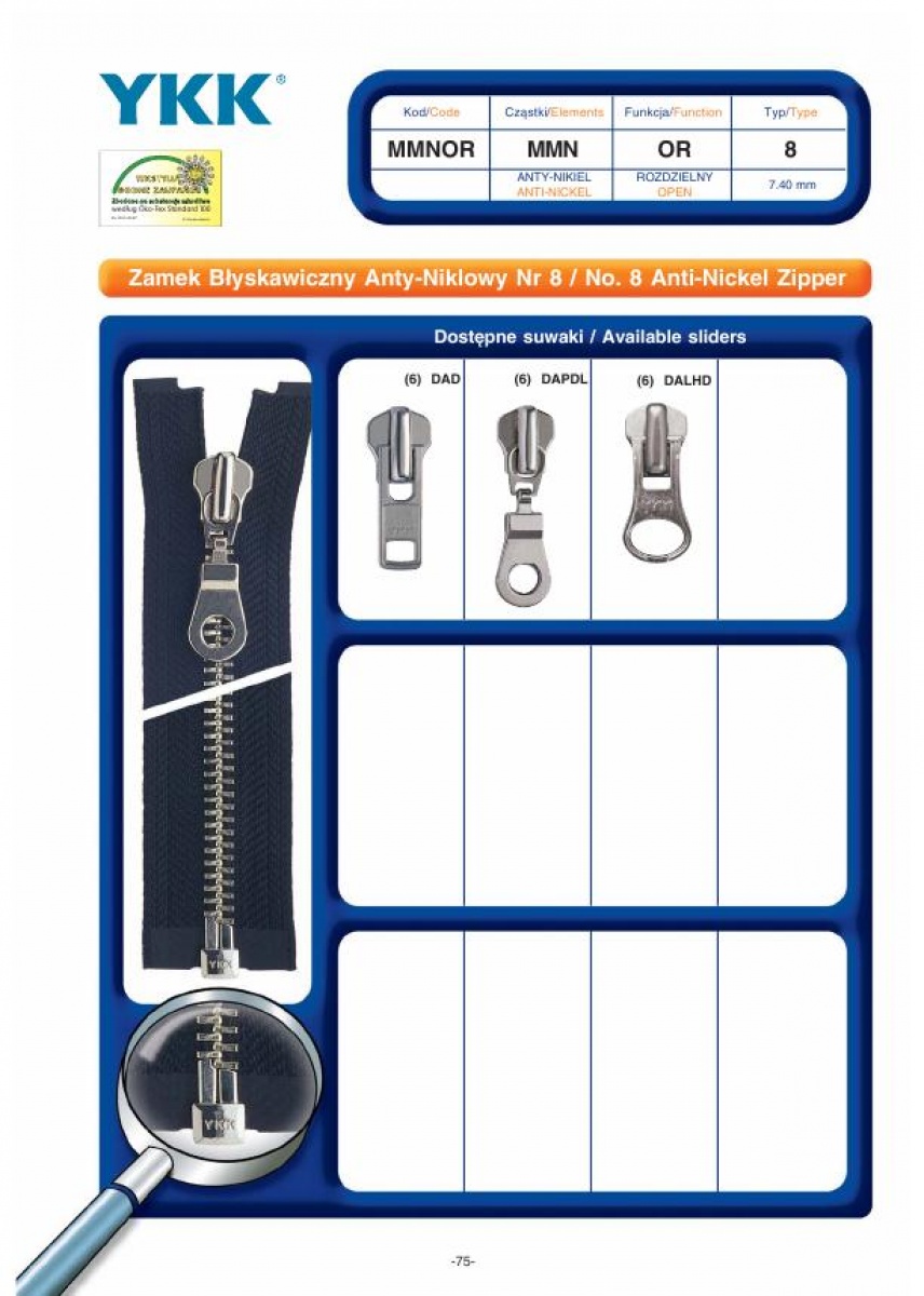 No.8 Anti-Nickel Zipper