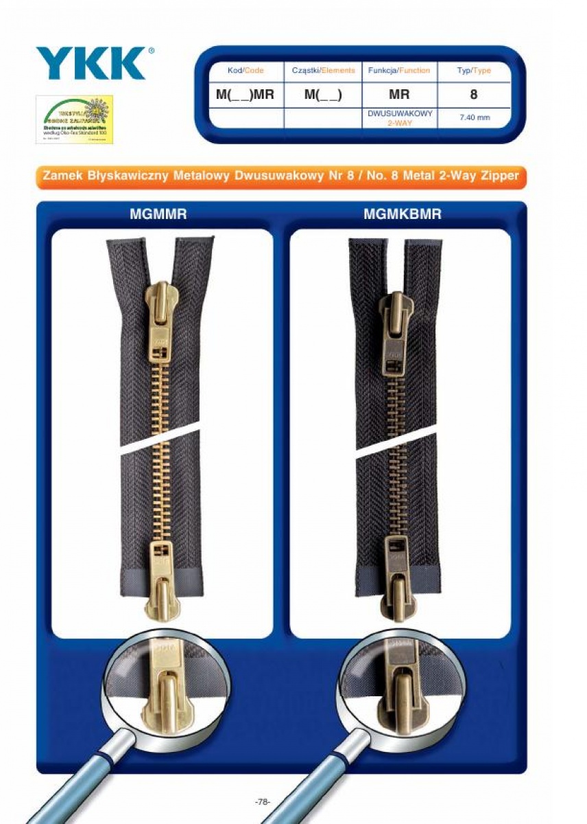 No.8 Metal 2-Way Zipper