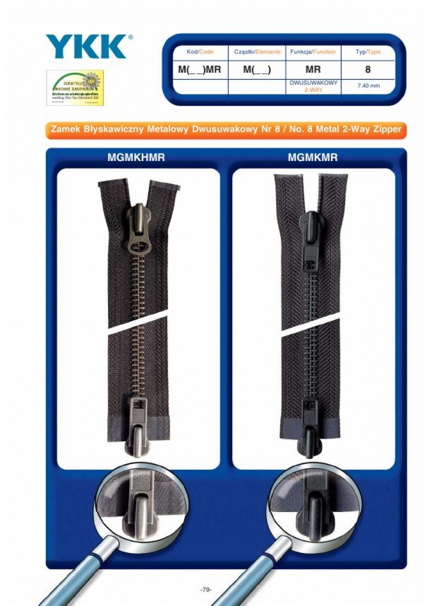 No.8 Metal 2-Way Zipper