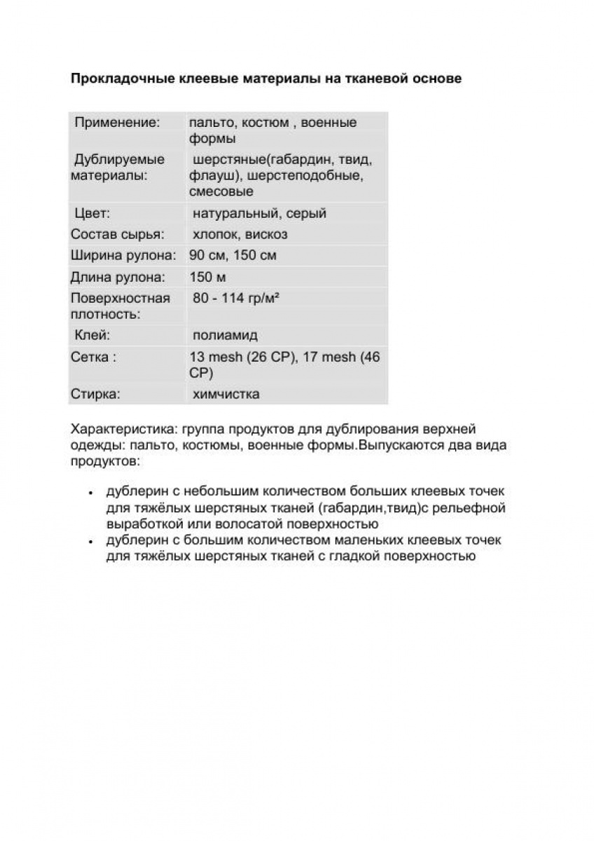 Подкладочные материалы