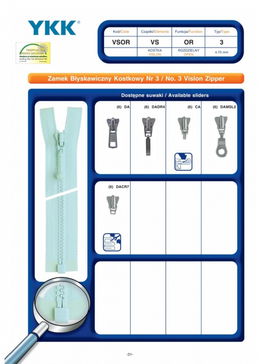 No. 3 Vislon Zipper