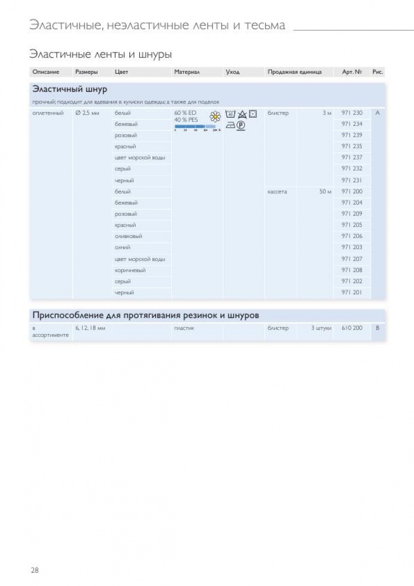 Эластичные ленты и шнуры